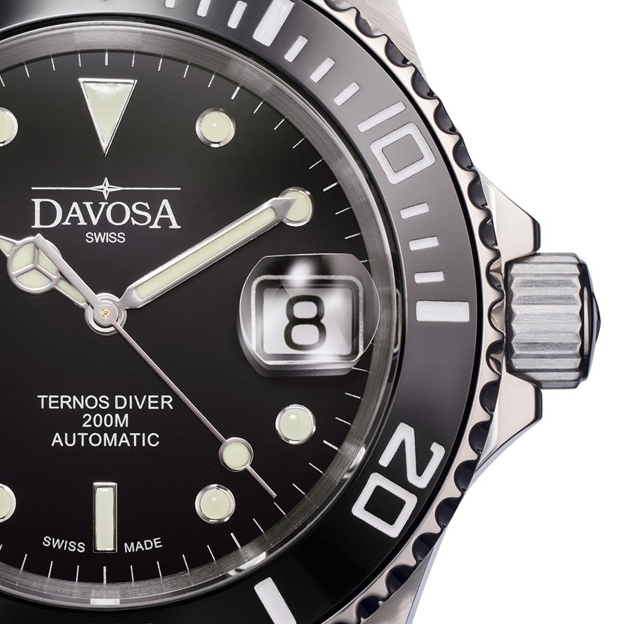 Ternos Ceramic Automatic 200m Swiss-Made Black Unisex Diver Watch 16155550 Diver Davosa USA Official Distributor. Prices are Final. Tax & duties included.