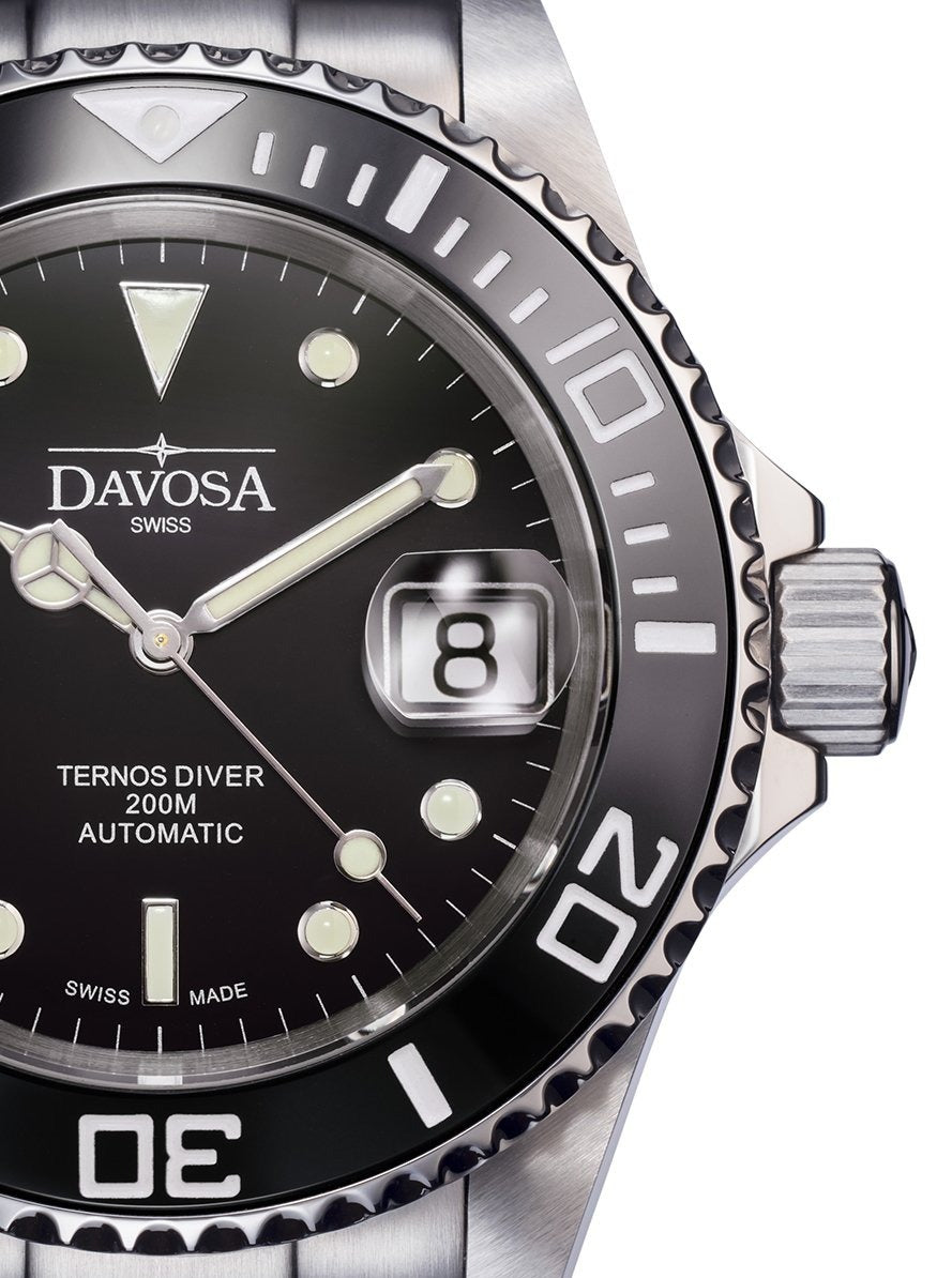 Ternos Ceramic Automatic 200m Swiss-Made Black Unisex Diver Watch 16155550 Diver Davosa USA Official Distributor. Prices are Final. Tax & duties included.