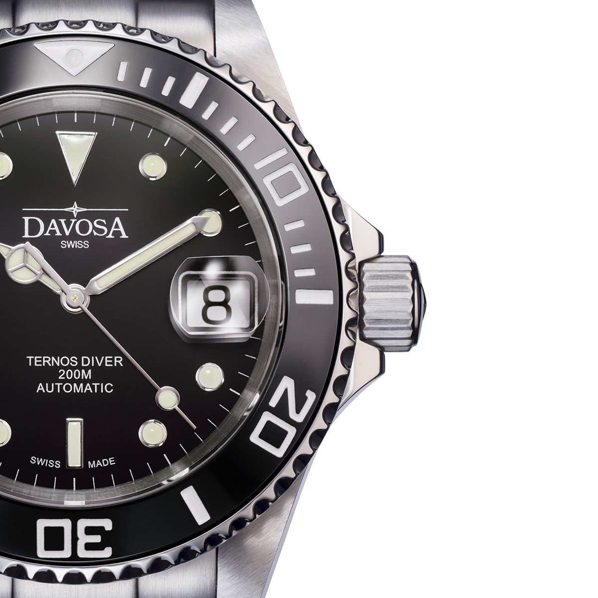 Ternos Ceramic Automatic Swiss-Made Black Diving Watch 16155505 Diver Davosa USA Official Distributor. Prices are Final. Tax & duties included.