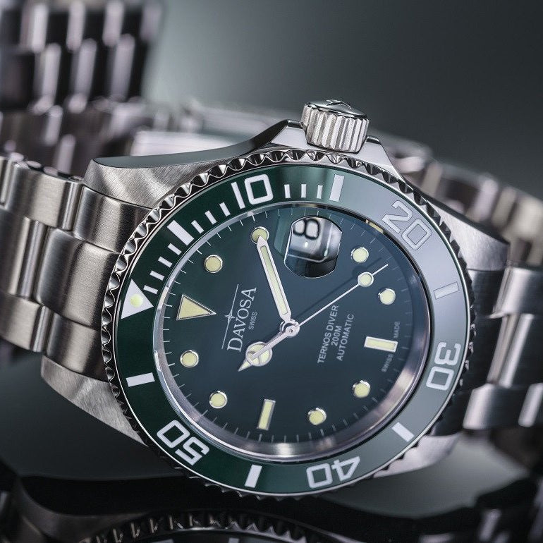 Ternos Ceramic Automatic 200m Green Diving Watch 16155570 Diver Davosa USA Official Distributor. Prices are Final. Tax & duties included.