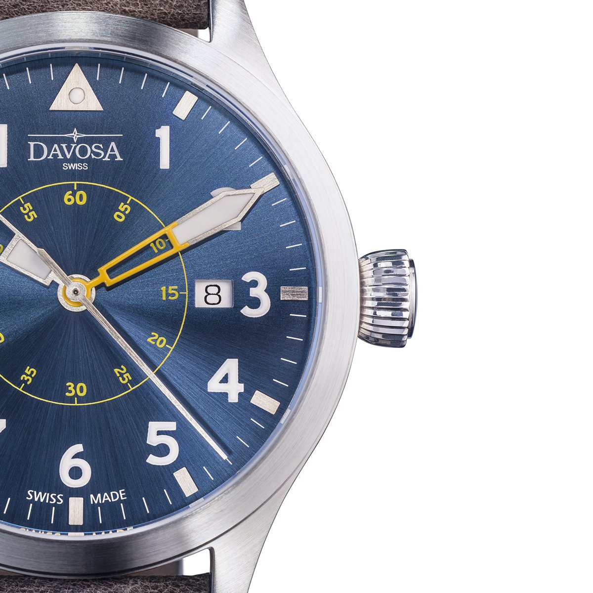 Neoteric Automatic Swiss-Made Blue Yellow Pilot Watch 16156546 Pilot Davosa USA Official Distributor. Prices are Final. Tax & duties included.