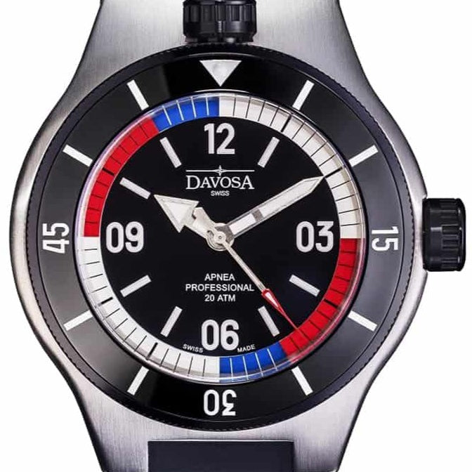 Apnea Pro Automatic Swiss-Made 200m Men's Diver watch 16156955 Diver Davosa USA Official Distributor. Prices are Final. Tax & duties included.