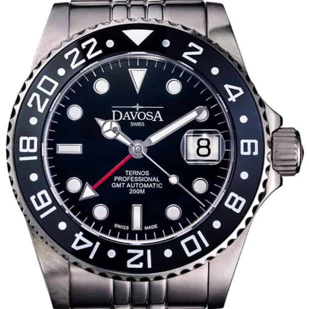 Ternos Professional Automatic 200m GMT Black Diving Watch 16157105 GMT Davosa USA Official Distributor. Prices are Final. Tax & duties included. 42mm Navy PentaLink