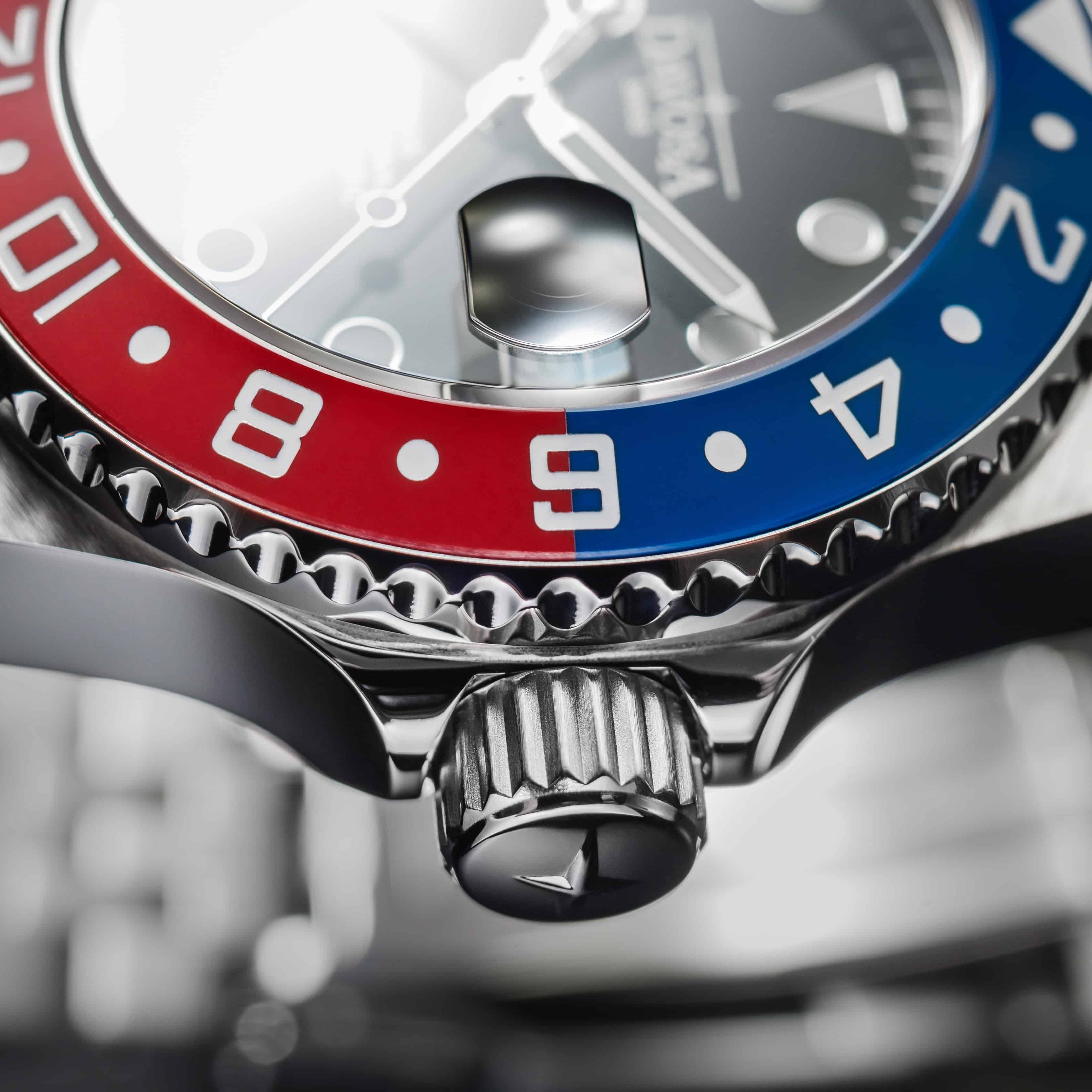Ternos Professional Automatic 200m GMT Red Blue Diving Watch 16157106 GMT Davosa USA Official Distributor. Prices are Final. Tax & duties included.