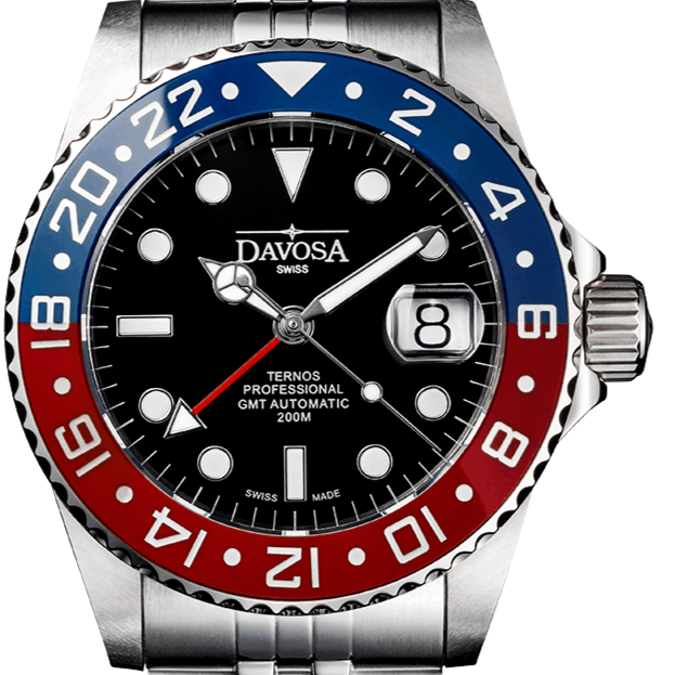 Ternos Professional Automatic 200m GMT Red Blue Diving Watch 16157106 GMT Davosa USA Official Distributor. Prices are Final. Tax & duties included. 42mm Pepsi PentaLink