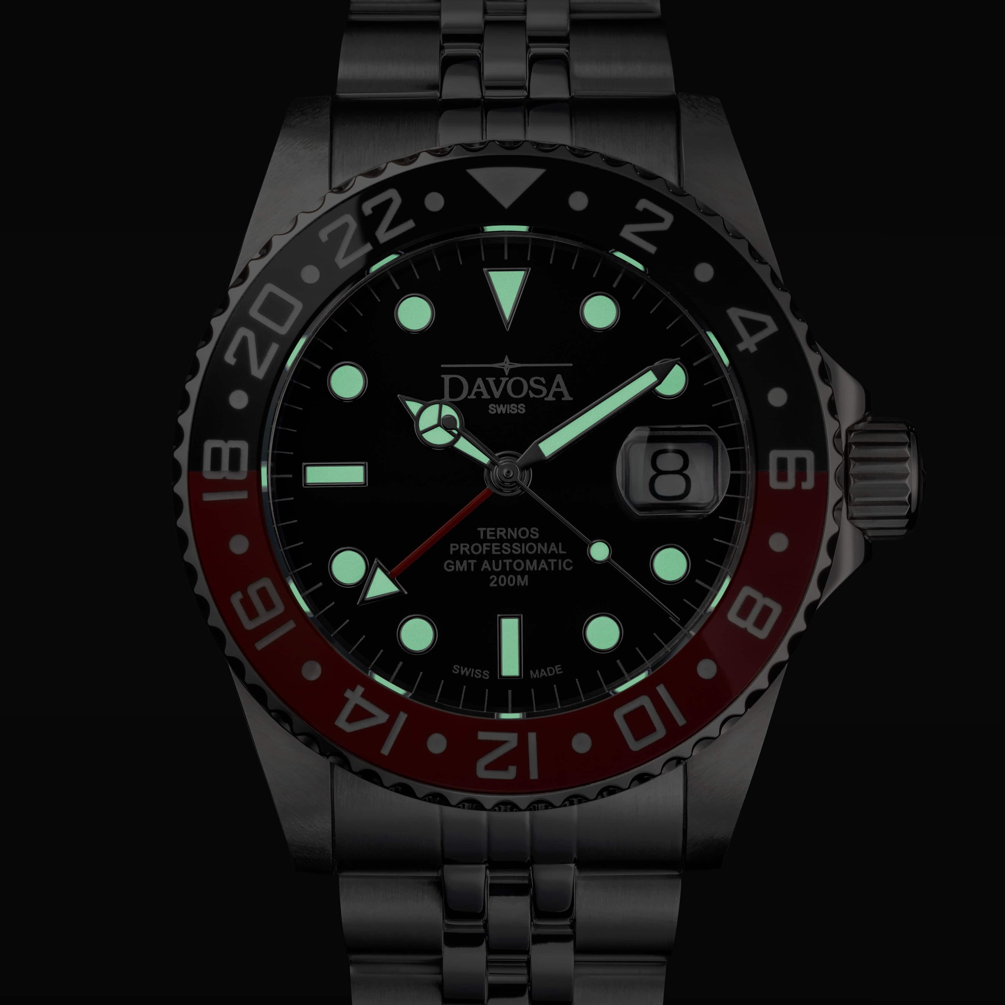 Ternos Professional Automatic 200m GMT Black Red Diving Watch 16157109 GMT Davosa USA Official Distributor. Prices are Final. Tax & duties included.