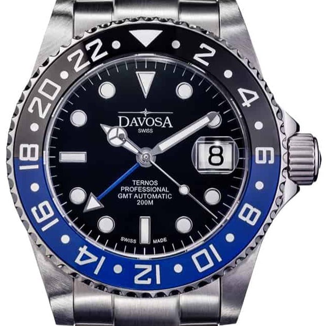 Ternos Professional Automatic 200m GMT Black Blue Diving Watch 16157145 GMT Davosa USA Official Distributor. Prices are Final. Tax & duties included.