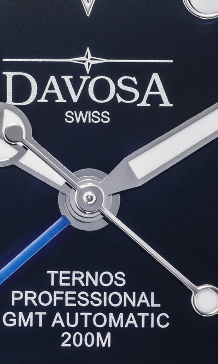 Ternos Professional Automatic 200m GMT Black Blue Diving Watch 16157145 GMT Davosa USA Official Distributor. Prices are Final. Tax & duties included.