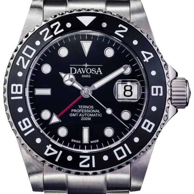 Ternos Professional Automatic 200m GMT Black Diving Watch 16157150 GMT Davosa USA Official Distributor. Prices are Final. Tax & duties included. 42mm Navy TriaLink