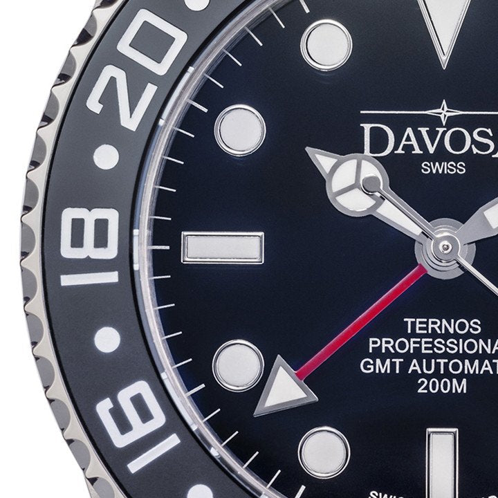 Ternos Professional Automatic 200m GMT Black Diving Watch 16157150 GMT Davosa USA Official Distributor. Prices are Final. Tax & duties included.