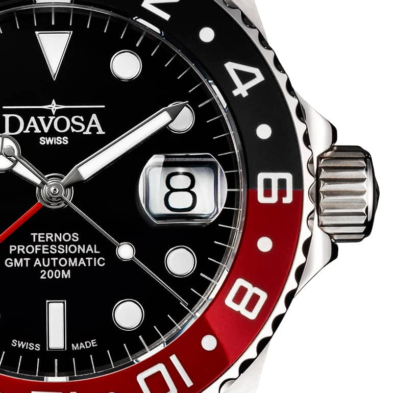 Ternos Professional Automatic 200m GMT Black Red Diving Watch 16157109 GMT Davosa USA Official Distributor. Prices are Final. Tax & duties included.