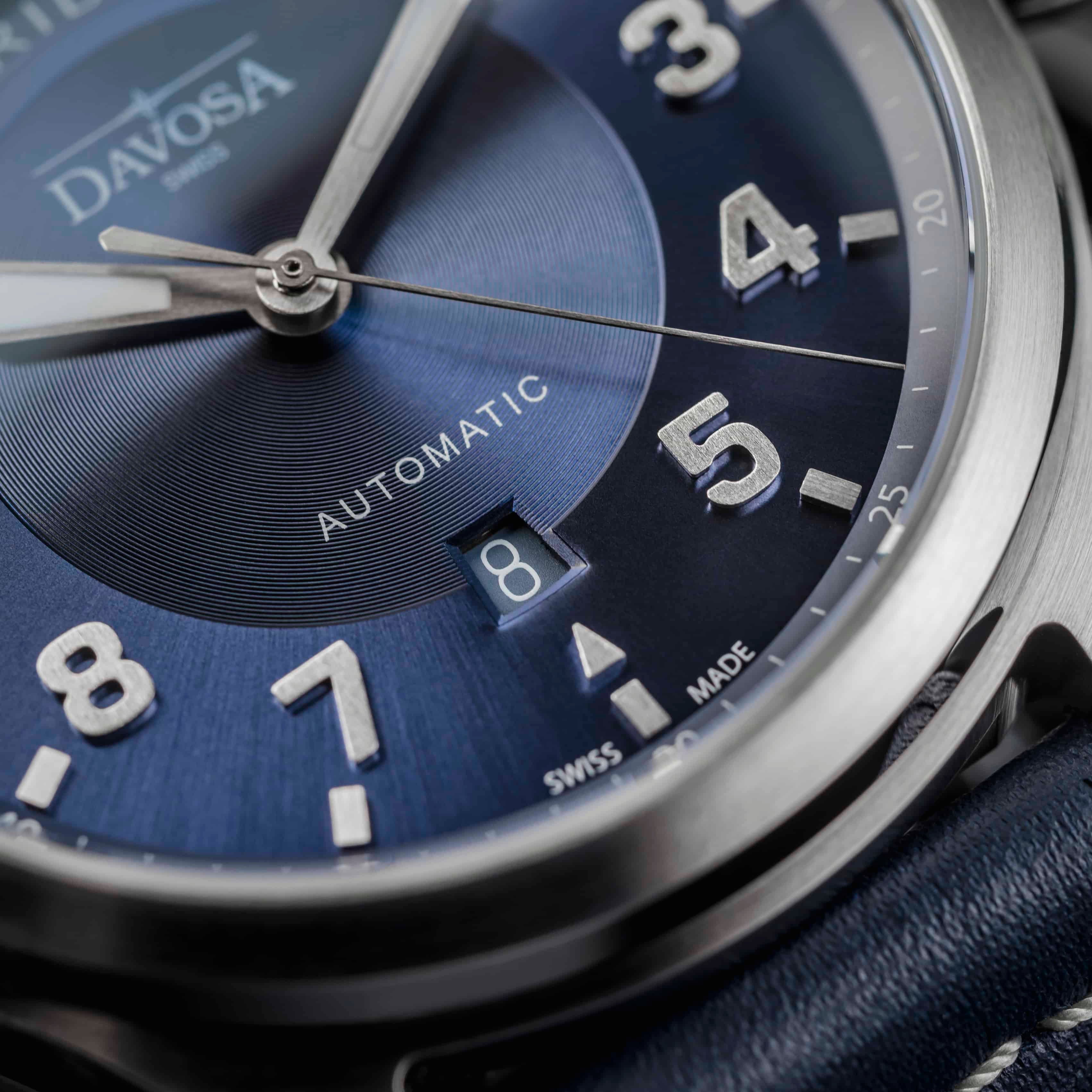 Newton Day-Date Automatic 44mm Blue Blue Pilot Watch 16158545 Pilot Davosa USA Official Distributor. Prices are Final. Tax & duties included.