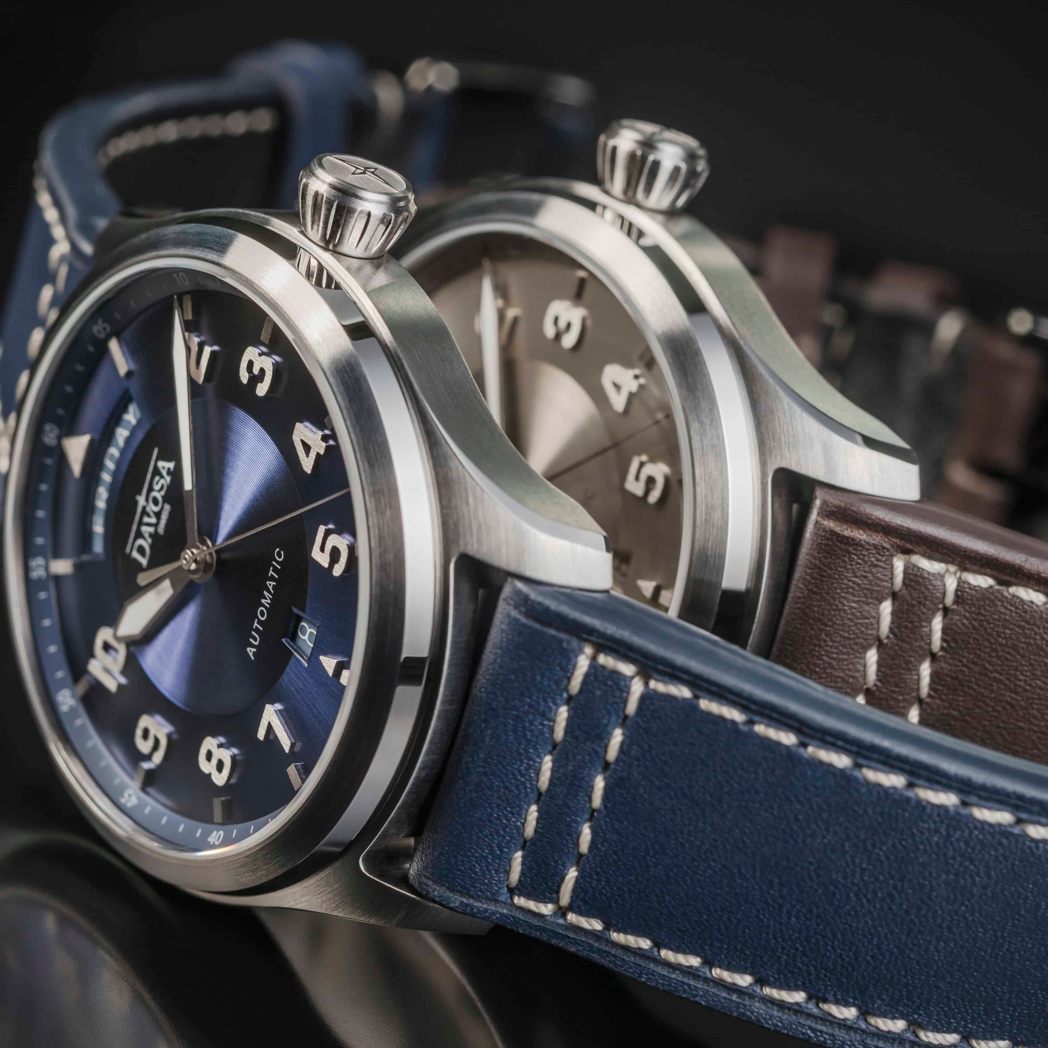 Newton Day-Date Automatic 44mm Blue Blue Pilot Watch 16158545 Pilot Davosa USA Official Distributor. Prices are Final. Tax & duties included.