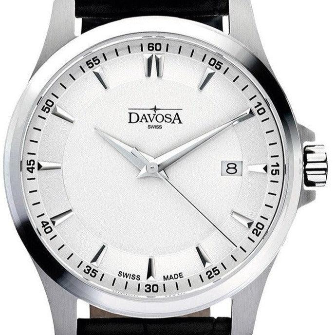 Classic Quartz Swiss-Made White Black Executive Watch 16246615 Classic Davosa USA Official Distributor. Prices are Final. Tax & duties included. 39mm White Leather