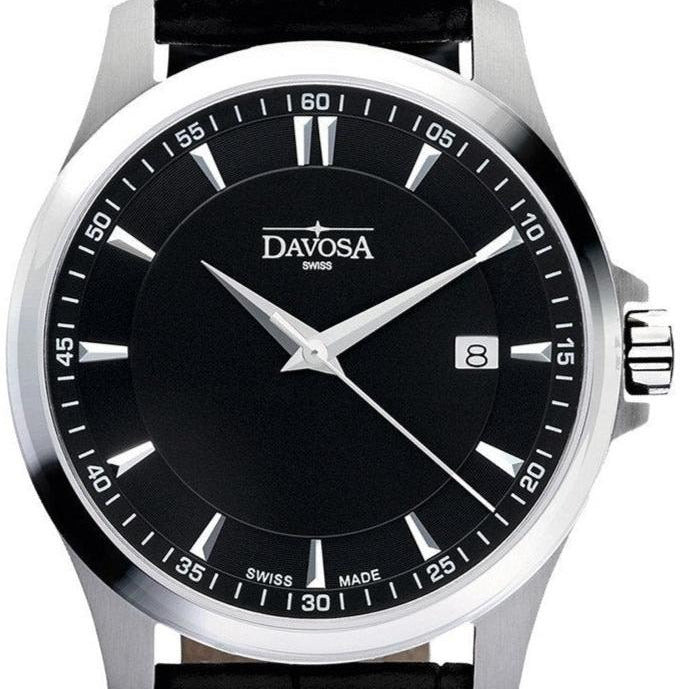 Classic Quartz Swiss-Made Black Executive Watch 16246655 Classic Davosa USA Official Distributor. Prices are Final. Tax & duties included. 39mm Black Leather
