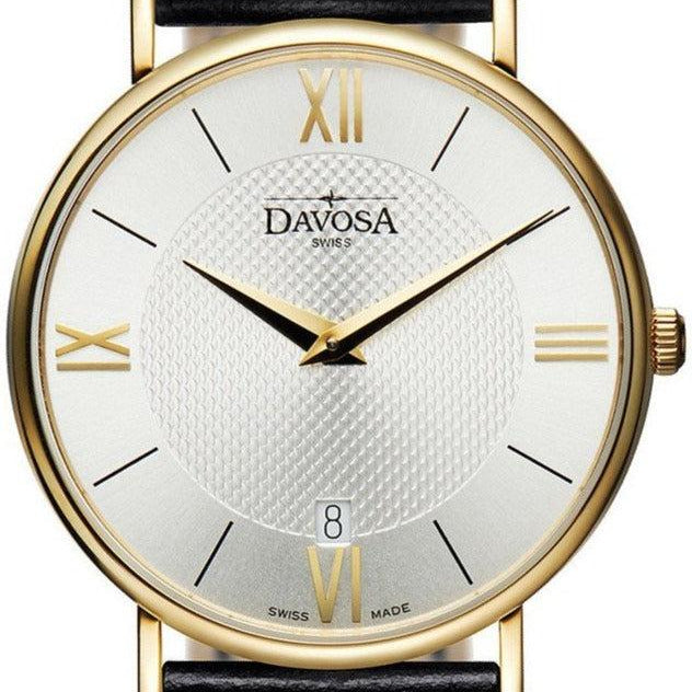 Pianos II Quartz PVD 38mm Guilloche Silver Ladies Watch 16248615 Ladies Davosa USA Official Distributor. Prices are Final. Tax & duties included. 38mm Silver-Gold Leather