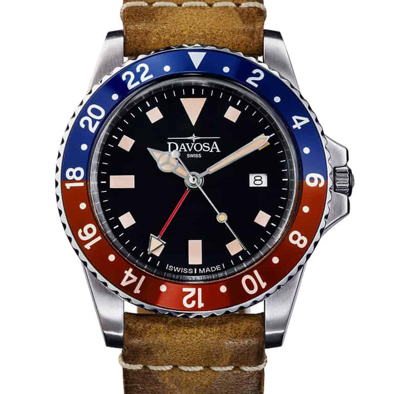 Vintage Quartz 100m Red Blue Men's Diver Watch 16250095 Watches Davosa USA Official Distributor. Prices are Final. Tax & duties included.