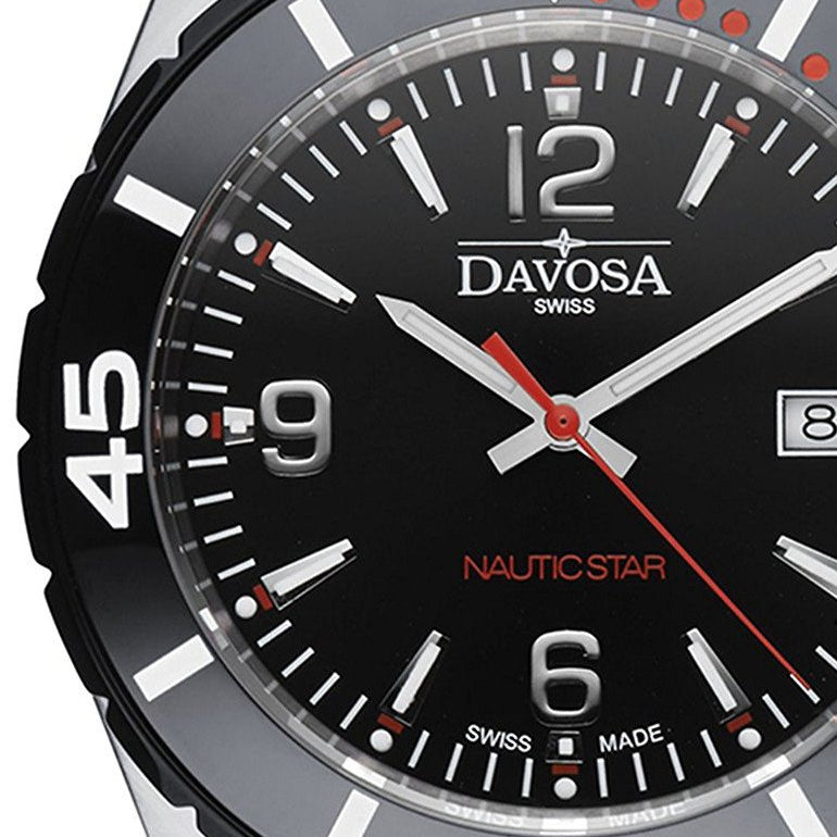Nautic Star Quartz Swiss-Made 100m Black Red Diver Watch 16347265 Diver Davosa USA Official Distributor. Prices are Final. Tax & duties included.