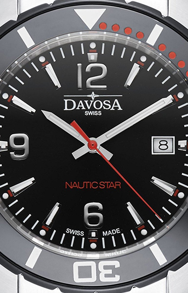 Nautic Star Quartz Swiss-Made 100m Black Red Diver Watch 16347265 Diver Davosa USA Official Distributor. Prices are Final. Tax & duties included.