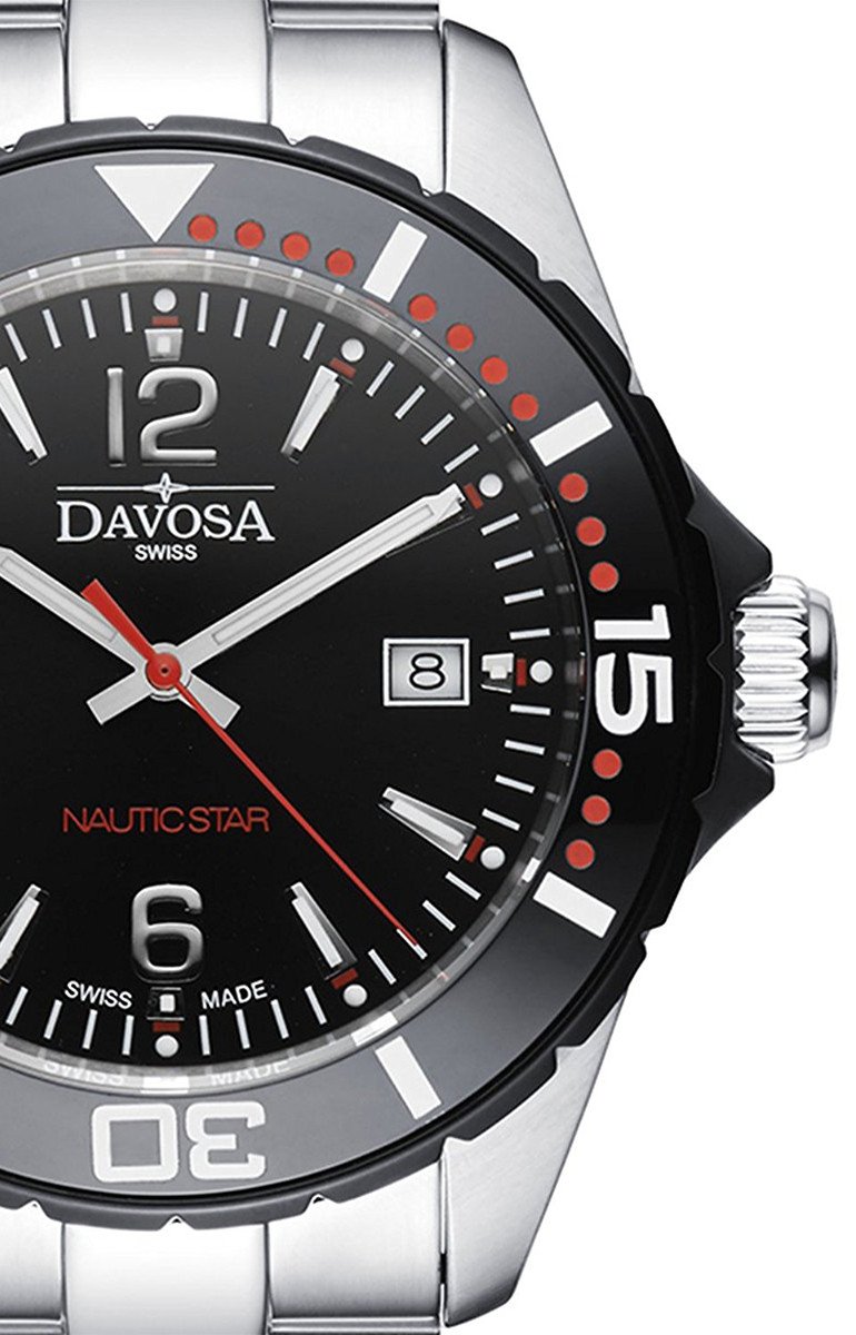 Nautic Star Quartz Swiss-Made 100m Black Red Diver Watch 16347265 Diver Davosa USA Official Distributor. Prices are Final. Tax & duties included.