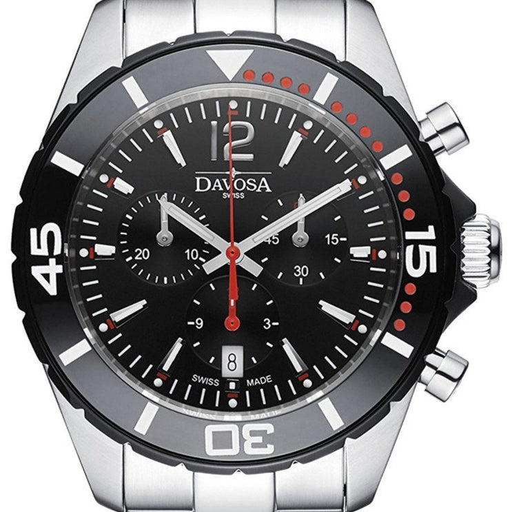 Nautic Star Quartz Chronograph 100m Black Red Diving Watch 16347365 Chronograph Davosa USA Official Distributor. Prices are Final. Tax & duties included. 43.5mm Black-Red TriaLink