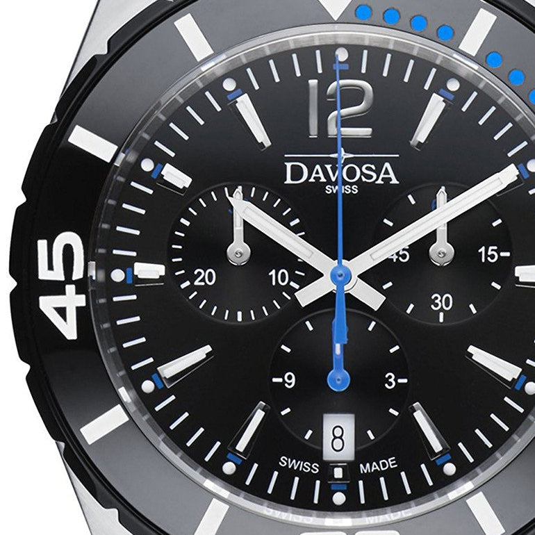 Nautic Star Quartz Chronograph 100m Black Blue Diving Watch 16347345 Chronograph Davosa USA Official Distributor. Prices are Final. Tax & duties included.