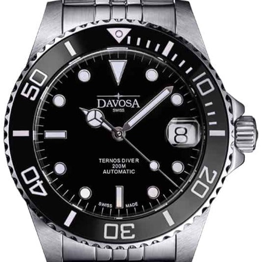 Ternos Medium Automatic Black Diving Watch 16619505 Diver Davosa USA Official Distributor. Prices are Final. Tax & duties included.