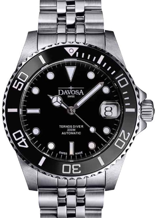 Ternos Medium Automatic Black Diving Watch 16619505 Diver Davosa USA Official Distributor. Prices are Final. Tax & duties included.