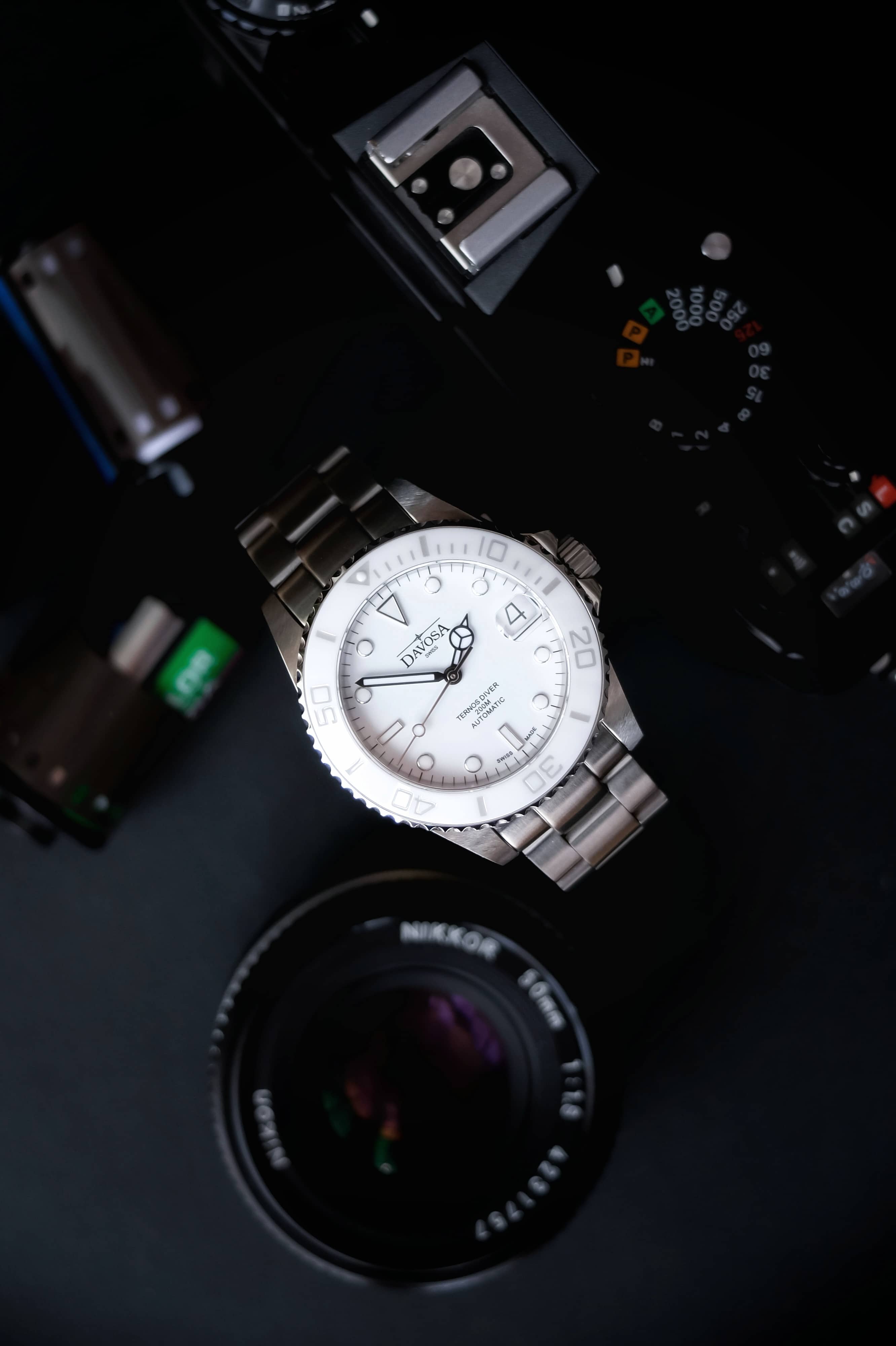 Ternos Medium Automatic Swiss-Made White Diving Watch 16619510 Diver Davosa USA Official Distributor. Prices are Final. Tax & duties included.