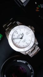 Ternos Medium Automatic Swiss-Made White Diving Watch 16619510 Diver Davosa USA Official Distributor. Prices are Final. Tax & duties included.