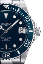 Ternos Medium Automatic 200m Swiss-Made Blue Men's Diver Watch 16619540 Diver Davosa USA Official Distributor. Prices are Final. Tax & duties included.