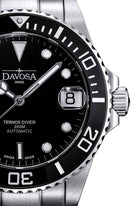 Ternos Medium Automatic Swiss-Made Black Men's Diver Watch 16619550 Diver Davosa USA Official Distributor. Prices are Final. Tax & duties included.