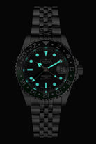 Ternos Ceramic Automatic GMT Swiss-Made Black Green Diving Watch 16159070 GMT Davosa USA Official Distributor. Prices are Final. Tax & duties included.