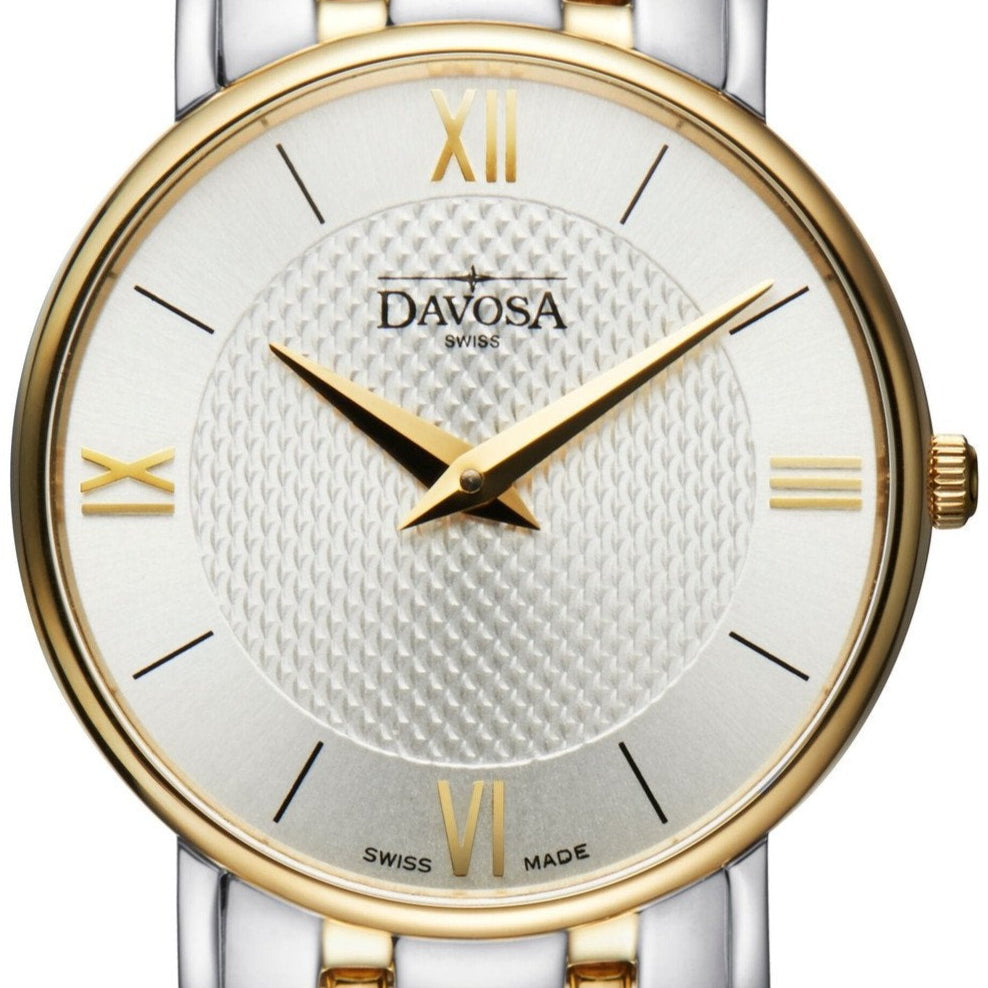 Pianos II Quartz Swiss-Made Guilloche Silver Gold Ladies Watch 16858115 Ladies Davosa USA Official Distributor. Prices are Final. Tax & duties included.