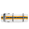Davosa Swiss 22mm Original White Nylon Strap with Orange Blue Strips 16957115