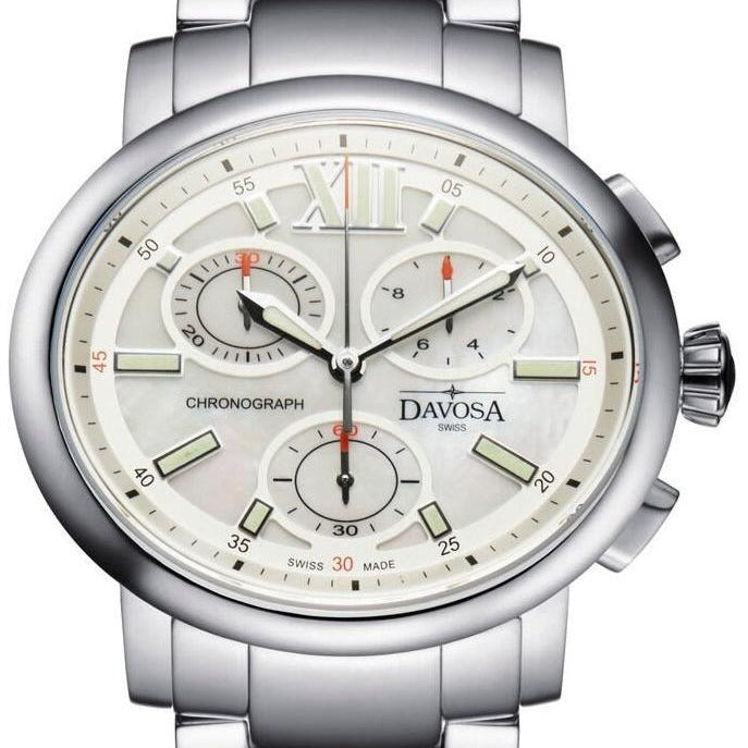 Oval Edition Quartz Chronograph White Ladies Watch 16857815 Ladies Davosa USA Official Distributor. Prices are Final. Tax & duties included. 38mm White TriaLink