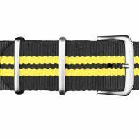 Nylon Strap Black Yellow 22mm 169.555.80 Straps Davosa USA Official Distributor. Prices are Final. Tax & duties included. 22mm Black Nylon