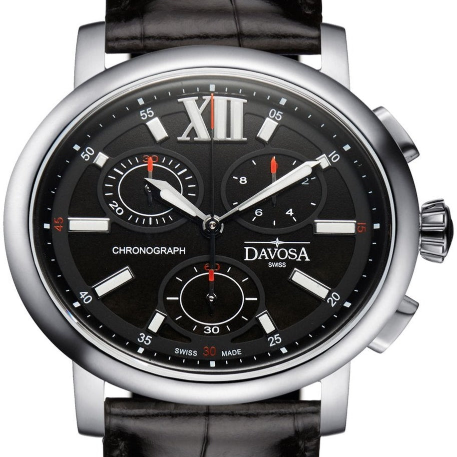 Oval Edition Quartz Chronograph Black Black Ladies Watch 16756955 Ladies Davosa USA Official Distributor. Prices are Final. Tax & duties included. 38mm Black Leather