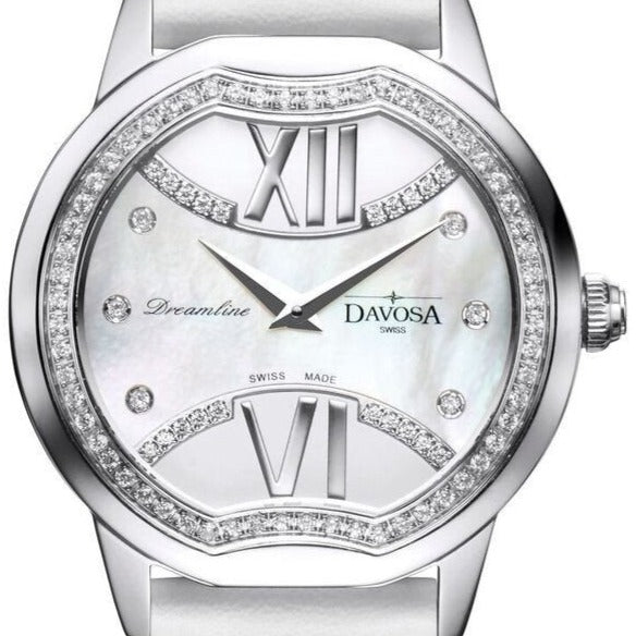 Dreamline II Quartz Swiss-Made Silver Gray Ladies Watch 16755925 Ladies Davosa USA Official Distributor. Prices are Final. Tax & duties included. 36mm Silver Leather