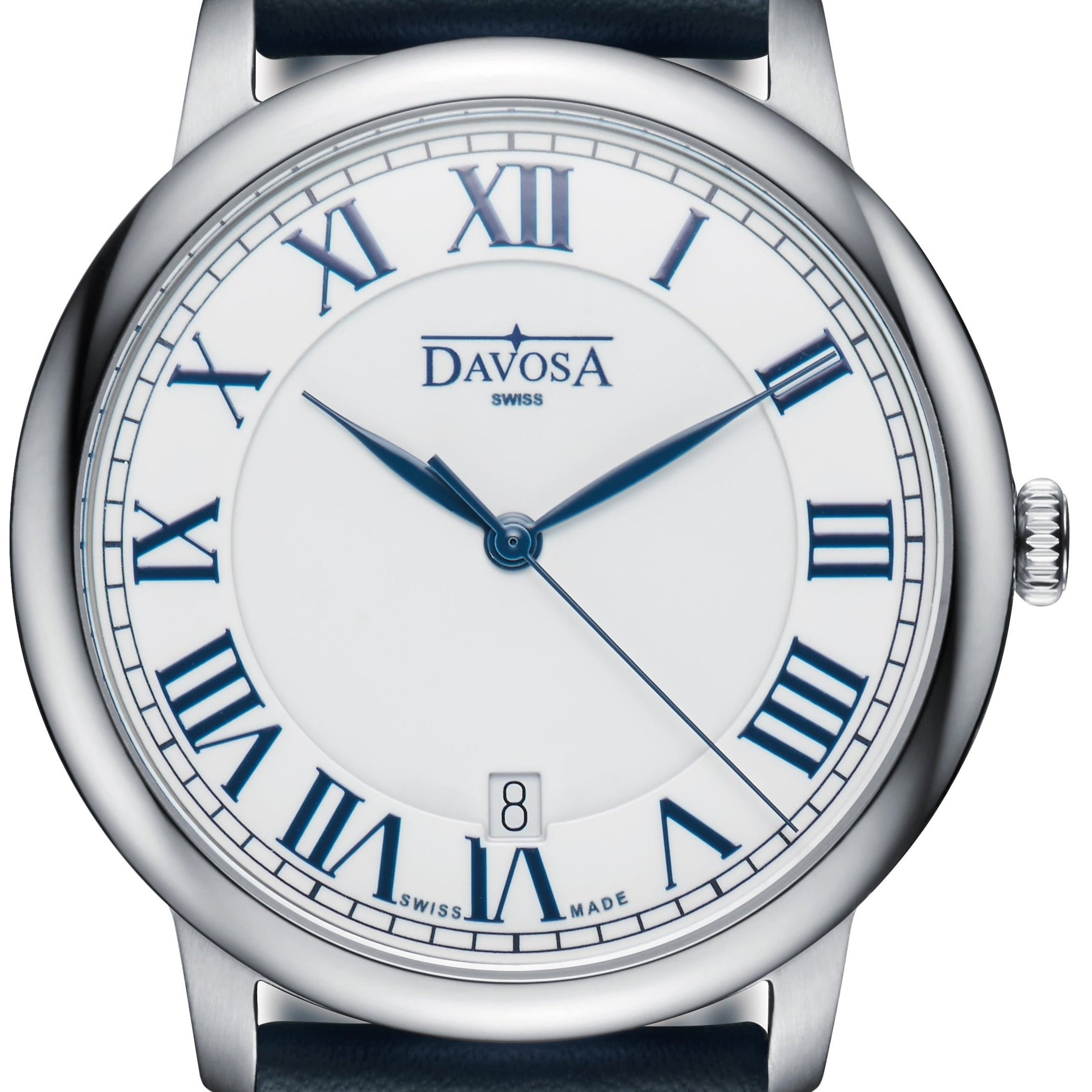Amaranto Quartz Swiss-Made White Blue Executive Watch 16248022 Executive Davosa USA Official Distributor. Prices are Final. Tax & duties included. 39mm White-Silver Leather