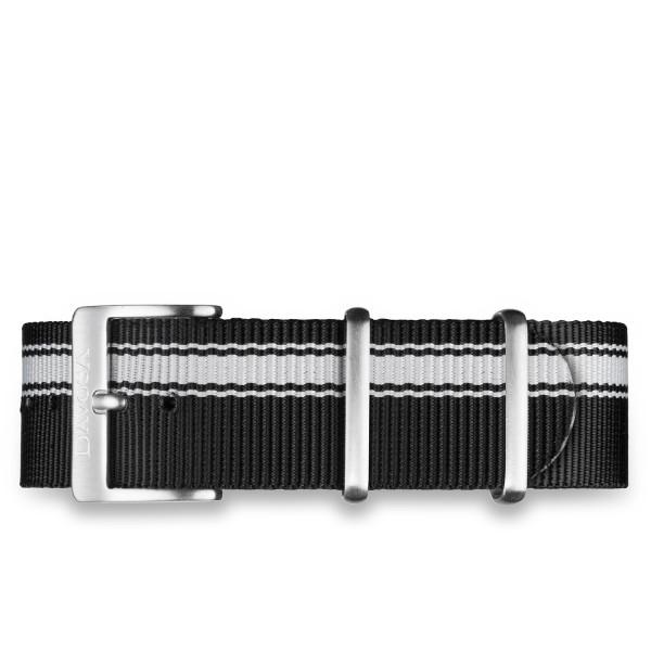 Davosa Nylon Strap Black Grey 22mm 169.488.15 Straps Davosa USA Official Distributor. Prices are Final. Tax & duties included. 22mm Black Nylon