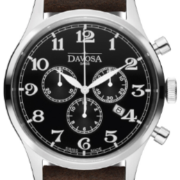 Heritage Quartz Chronograph Black Brown Executive Watch 16247956 Chronograph Davosa USA Official Distributor. Prices are Final. Tax & duties included. 43mm Black Leather