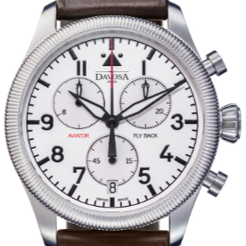 Aviator Fly Back Quartz Chronograph White Men's Pilot Watch 16249915 Pilot Davosa USA Official Distributor. Prices are Final. Tax & duties included. 42mm White Leather