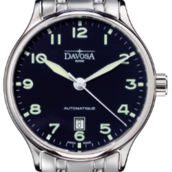 Classic Automatic Swiss-Made Blue Executive Watch 16145650 Classic Davosa USA Official Distributor. Prices are Final. Tax & duties included. 40mm Navy PentaLink