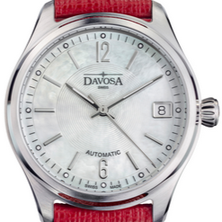 Newton Automatic Swiss-Made White Red Ladies Watch 16619019 Ladies Davosa USA Official Distributor. Prices are Final. Tax & duties included. 34mm Silver Leather