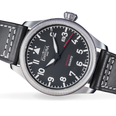 Aviator Quartz Swiss-Made Black Men's Dress Watch 16249855 Pilot Davosa USA Official Distributor. Prices are Final. Tax & duties included.