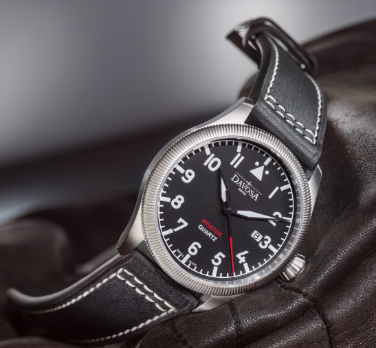 Aviator Quartz Swiss-Made Black Men's Dress Watch 16249855 Pilot Davosa USA Official Distributor. Prices are Final. Tax & duties included.
