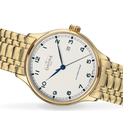 Classic Automatic Swiss-Made White Gold-Tone Executive Watch 16146411 Classic Davosa USA Official Distributor. Prices are Final. Tax & duties included.