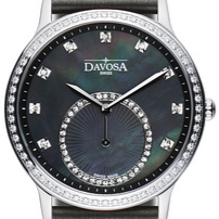 Audrey Quartz Swiss-Made Black Ladies Dress Watch 16755785 Ladies Davosa USA Official Distributor. Prices are Final. Tax & duties included. 30mm Black Leather