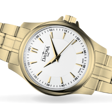 Classic Quartz Swiss-Made Gold-Tone Executive Watch 16858915 Classic Davosa USA Official Distributor. Prices are Final. Tax & duties included.